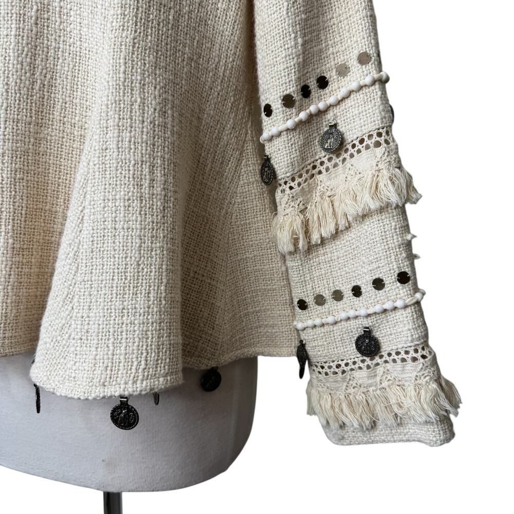 Spell & the Gypsy Collective Alphie Open Front Peplum Blazer Small - Picture 8 of 13